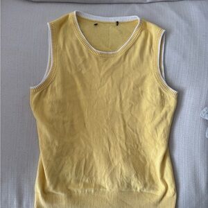 Yellow Sleeveless Sweater Vest